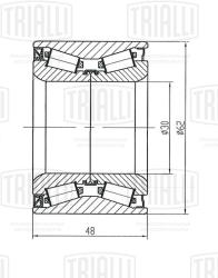 Подшипник ступицы для а/м Peugeot 307 (00-) задн. (62*48) (CS 0917)