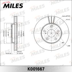 K001667 Диск тормозной TOYOTA MARK/CHASER/CRESSIDA/CRESTA передний вент.