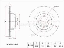 Диск тормозной (Перед) Audi A6 04-10 / S6 06-11