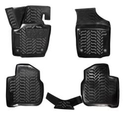 Ковры для VW Polo/ Rapid (20-), 4 шт.,(крепеж),выс. борт, 3D с подпятником, ТЭП, черн. (ACM-PS-94)