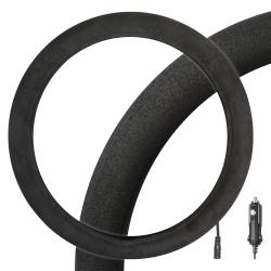 Оплетка на руль с подогревом, 12В, 36Вт, искусств.замша, черная, 38 см/М (ADWO006)