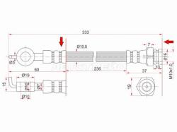 Шланг тормозной передний (Таиланд) MAZDA BONGO/E2000/E2200 2.0/2.2D 2WD 84- LH=RH L=320
