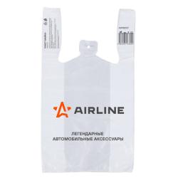 AIRLINE ADPB007 Пакет-майка фирменный AIRLINE, ПНД 20 мкм (40*60+20 см), белый