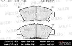E100219 Колодки тормозные HONDA CIVIC 91-05 передние SemiMetallic