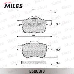Колодки тормозные VOLVO S60/S70/S80/V70/XC70 00- передние Ceramic E500310