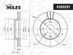 K000251 Диск тормозной CHEVROLET LANOS/DAEWOO NEXIA/ASTRA F/CORSA B/VECTRA A перед. вент