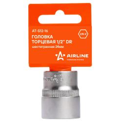 Головка торцевая 1/2" шестигранная 24мм, пласт.подвес (AT-S12-16)