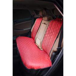 Накидка "Алькантара", задняя (3 предмета), экокожа с перфорацией, красная (ACS-SB-04)