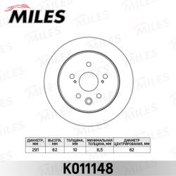 K011148 Диск тормозной LEXUS IS 2.2-2.5 05- задний