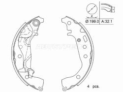 Колодки тормозные барабанные (2WD) Daihatsu Rocky 19- / Toyota Raize 19-