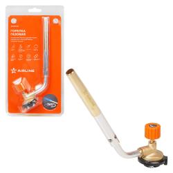 Горелка газовая на цанговый баллон, ручн.поджиг, поворот.сопло D12*130мм, латун.клапан (ADGT002)