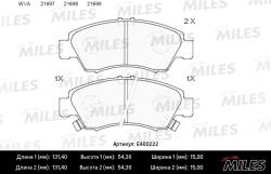 E400222 Колодки тормозные HONDA CIVIC 1.3-1.6 91-01/JAZZ 1.2/1.4 02- перед. LowMetallic