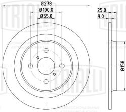 Диск торм. для а/м Toyota Yaris (05-) зад. d=278 (окраш.) (DF 190325)