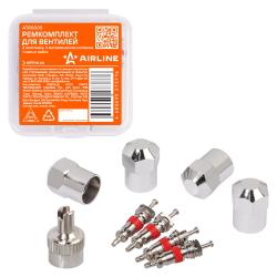 Ремкомплект для вентилей (4 золотника, 4 металл.колп, 1 ключ) в кейсе (ATRS005)