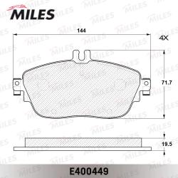 E400449 Колодки тормозные MERCEDES A(W176) 12-/B(W246) 11- передние L 144мм LowMetallic