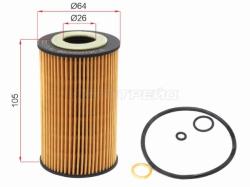 Фильтр масляный (картридж) HYUNDAI ACCENT/ELANTRA 1.5/1.6 06-/TUCSON 1.7 15-/KIA SPORTAGE 1.7 10-/SO