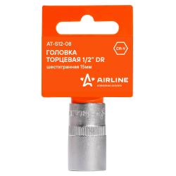 Головка торцевая 1/2" шестигранная 15мм, пласт.подвес (AT-S12-08)