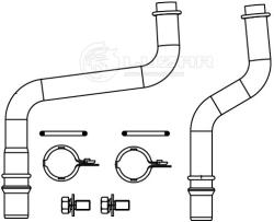 LUZAR LPKh 1680 Патрубки отопителя для а/м Fiat Ducato (06-)/PSA Boxer (06-)/Jumper (06-) (алюм.) (комплект, 2шт.)
