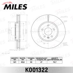 K001322 Диск тормозной OPEL ASTRA J/ZAFIRA C 11- передний D 321мм.