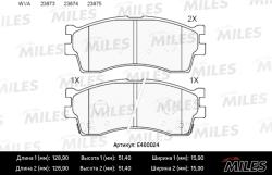Колодки тормозные KIA CLARUS 96-/RIO/SHUMA 00-/SPECTRA (ИЖ) передние LowMetallic E400024