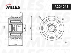 AG04043 Муфта свободного хода FORD FOCUS/MONDEO/GALAXY 1.8D 01-