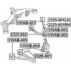 Сайлентблок рычага AUDI Q7 06-/VW TOUAREG 03-10 зад.подв. VWAB-001
