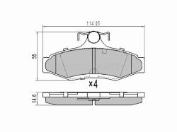 Колодки тормозные (Сзади) Chevrolet Nubira 04-13 / Daewoo Nubira 97-03 / SsangYong Korando 96-06 / M