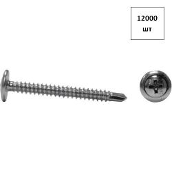 Саморез 4.2х19 полусф.с пр/ш и сверл оц. 12000шт FORTLUFT sts022056