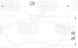 Колодки торм. для а/м Citroen C2 (03-)/C3 (02-) диск. перед. 129x56 (PF 4198)