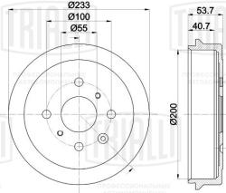 Барабан торм. для а/м Peugeot 107 (05-)/Citroen C1 (05-) d=233 (TF 534244)