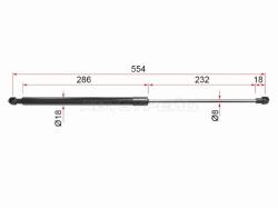 Амортизатор капота Lexus IS 13-20 (Справа=Слева)
