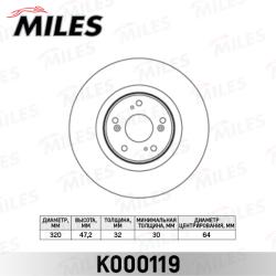 K000119 Диск тормозной HONDA ACCORD 2.4 08- передний вент.D 320мм.