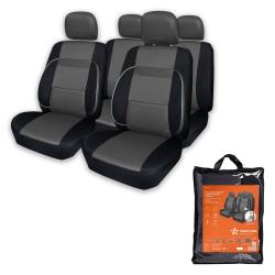 AIRLINE ACS-UP-02 Чехлы для сидений универсальные &quot;MONRO&quot;, 11 пред., повыш. комфорт, полиэстер, черн./сер.