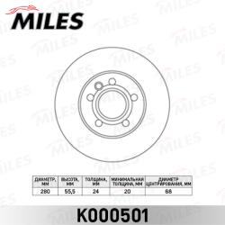 K000501 Диск тормозной VW TRANSPORTER IV 1.9-2.8 90-03 передний D 280мм.