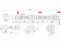 Шланг тормозной перед (Таиланд) NISSAN TEANA 08- RH