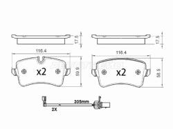 Колодки тормозные (Сзади) Audi A4 08-19 / A5 07-16 / A6 10-18 / A7 10-18