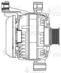 Генератор для а/м BMW X1 F48 (14-)/X3 F25 (14-) 2.0D/X1 F48 (14-) 2.0i 180A (LG 2641)