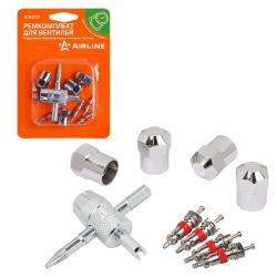 Ремкомплект для вентилей (4 золотника, 4 металл.колп, 1 метчик) в блистере (ATRS017)