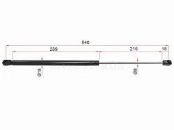 Амортизатор крышки багажника Nissan Almera 00-06 / Bluebird Sylphy 00-05 (Справа=Слева)