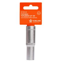 Головка торцевая 1/2" шестигранная 12мм глубокая, пласт.подвес (AT-S12-24)