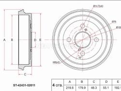 Барабан тормозной зад TOYOTA VITZ/YARIS 99-06/ PLATZ 99-06