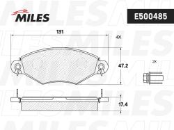 E500485 Колодки тормозные PEUGEOT 206 98-/306 94-02 передние Ceramic