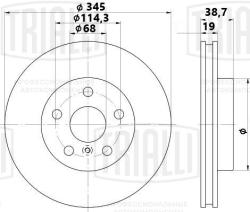 Диск торм. для а/м Ford Explorer (10-) зад. d=345 (окраш.) (DF 106211)