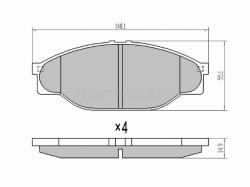 Колодки тормозные (Спереди) Toyota Hiace 89-04 / Hilux Pick Up 88-94 / Granvia 95-02 / Regius Ace 99