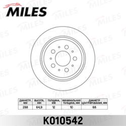 K010542 Диск тормозной VOLVO S60 00-/S80 98-06/V70 97-/XC70 00- задний