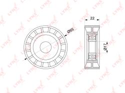 Ролик натяжного механизма / приводной HYUNDAI ACCENT(MC) 1.5D 05-10 / ELANTRA(HD / XD) 1.5D-1.6D 00- pb-5261