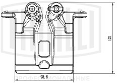 Суппорт торм. для а/м Kia Sorento II (09-)/Hyundai Santa Fe II (06-) зад. прав. d=43мм (CF 202202)