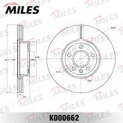 Диск тормозной FORD GALAXY 95-06/VW SHARAN 95-/TRANSPORTER IV передний D 313мм. K000662
