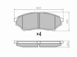 Колодки тормозные (Спереди) Mitsubishi Pajero iO 98-07 / Pajero Mini 98-12 / Pajero Pinin 98-05