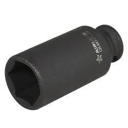 Головка ударная торцевая 3/8"DR шестигранная глубокая 21мм, L=65мм (ATAS334)